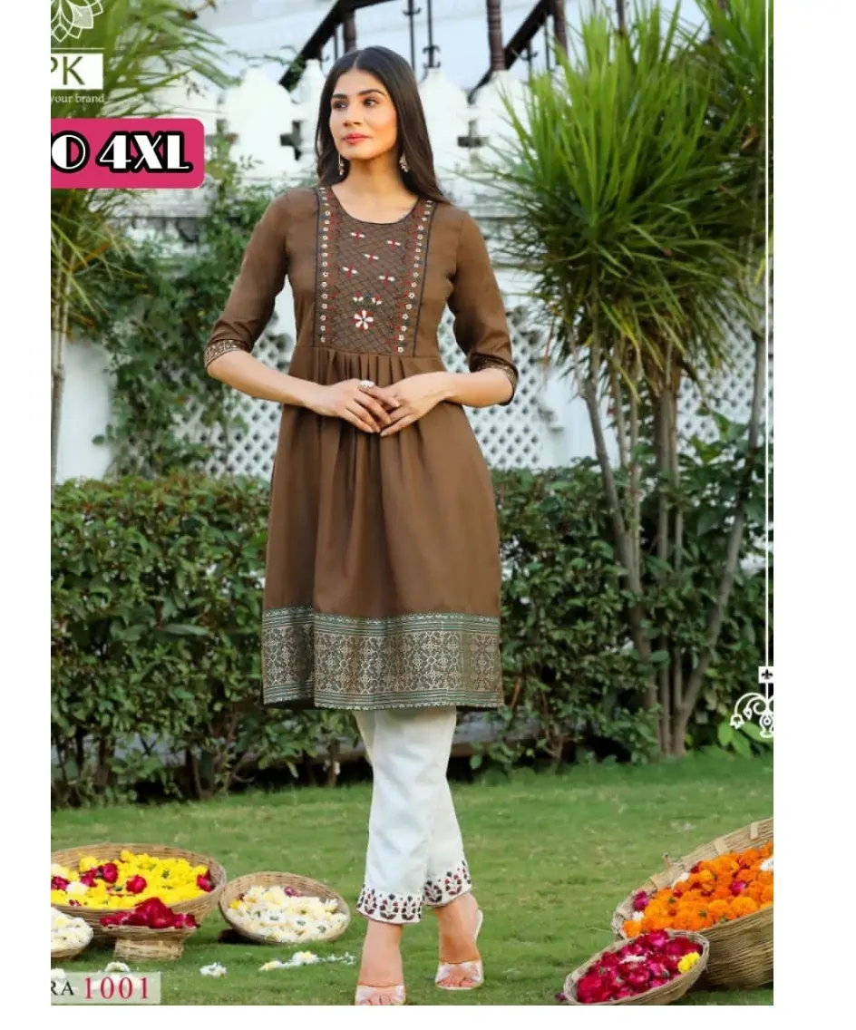 kurtis for women in India latest ladies wear Indian cotton fabrics low price cheap Kurtis wholesale Embroidery kurti