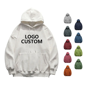 เสื้อฮู้ดผ้าฝ้าย100% สำหรับผู้ชายเสื้อสวมหัวสีกำหนดโลโก้ได้เอง - Product Image 6