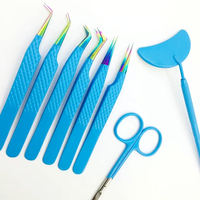 Pince à épiler de précision pour extensions de cils, 12 mm, en acier inoxydable de haute qualité, légère, avec revêtement en poudre rose clair à 90 degrés, côté arrière