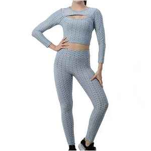 Nouvel ensemble de yoga sans couture pour femme, style OEM, respirant, extensible dans quatre directions, haute qualité, le plus vendu, personnalisable pour la gym - Product Image 1