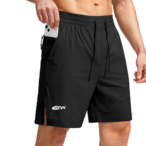 Pantalones cortos de verano tejidos de poliéster ligero para hombre, secado rápido, transpirable, logotipo personalizado, sublimado, atlético, gimnasio, lona - Product Image 1