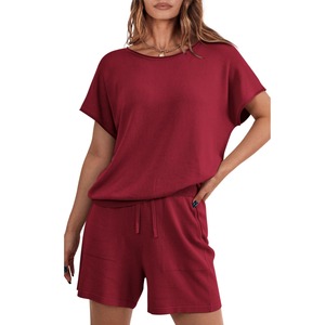 Recién llegado, conjuntos de Camiseta y pantalón, ropa de mujer, ropa deportiva, ropa de entrenamiento, conjunto corto de 2 piezas para mujer, conjunto de sudor para mujer de BD - Product Image 1