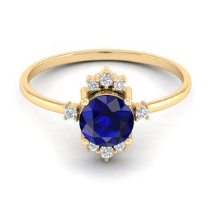 Anillos de Plata de Ley 925 con Zafiro Azul de Corte Redondo de 0.84 Ct, Diseño Más Reciente de REYES, Joyería Preciosa de Moissanita al por Mayor - Product Image 6