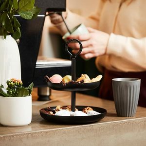 Premium Black Metal 2 <b>Tier</b> Round <b>Cake</b> Stand For Table Top & Party Decoration at Reasonable Price From India - Product Image 3