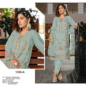 กึ่งเย็บใหม่ชุดปาร์ตี้สำหรับผู้หญิงเสื้อผ้าปาร์ตี้ปากีสถานซาลวาร์ Kameez จากผู้ผลิตขายส่ง - Product Image 4