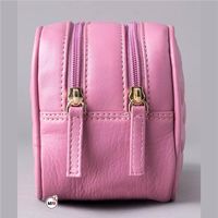 Sac cosmétique en PU rouge, taille moyenne, fermeture à glissière, style simple et portable pour un usage quotidien, voyage, sac cosmétique de haute qualité pour femmes