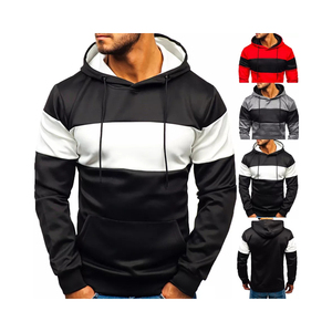 Sudaderas con capucha de algodón 100% de alta calidad para hombre, prendas de vestir deportivas con bloques de Color personalizados, Panel polar cómodo para el trabajo y los deportes de otoño - Product Image 6