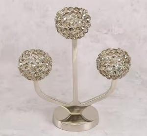Latest Design <b>Crystal</b> Votive Candle Holder Centerpiece Wedding Decoration <b>Crystal</b> Diamond Antique Jar Silver Plated Home Decor - Product Image 3