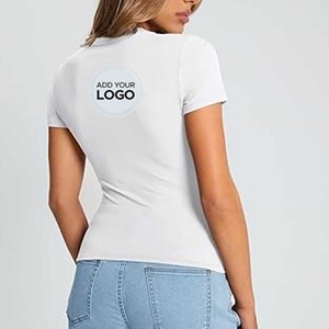 เสื้อยืดคอวีผ้าคอตตอนสำหรับผู้หญิงจาก Port & Company เสื้อยืดผ้าเจอร์ซีย์เนื้อดีสำหรับผู้หญิง - Product Image 4