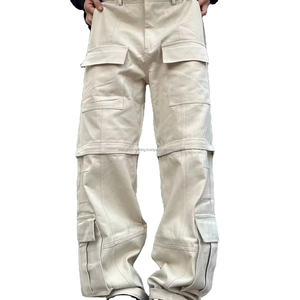 Pantalones Cargo de PANA con múltiples bolsillos personalizados de la mejor calidad, botón desmontable de secado rápido, cierre de mosca, ropa de calle al aire libre de última moda - Product Image 1