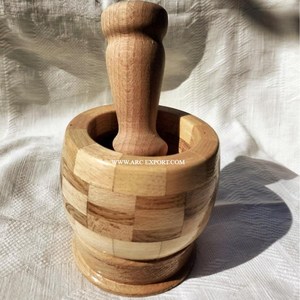Ensemble mortier et pilon en bois de sheesham Okhli pour écraser le gingembre, l'ail et les épices, pilon en bois Khalbatta pour la cuisine par un exportateur indien - Product Image 2
