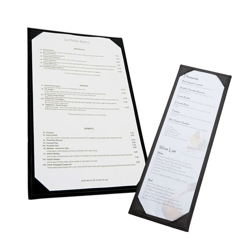 Tablero de menú de cuero