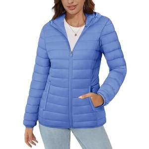 Manteau léger OEM pour femmes, vestes chaudes en nylon résistant à l'eau, vestes printemps-automne décontractées à capuche pour femmes - Product Image 1