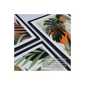 Laminato bianco incorniciato 5 pezzi dipinto Set Five-004