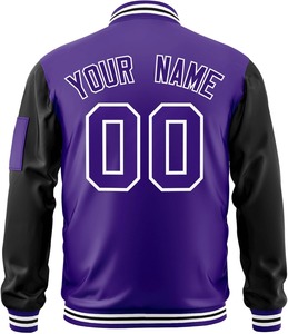Veste universitaire personnalisée couleurs contrastées Logo de l'équipe personnalisé broderie nom numéro Bomber College Letterman veste livraison directe - Product Image 2