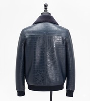 Chaqueta Bomber de Cuero Genuino Ecológico de Alta Calidad, Personalizable y Hecha a Mano, para Hombre, con Cierre Frontal Completo