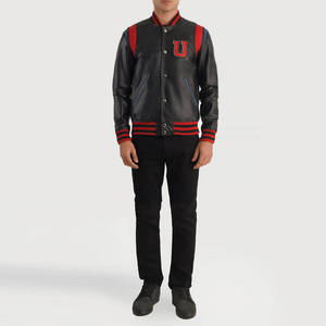 เสื้อแจ็กเก็ตทีมโรงเรียนสำหรับผู้ชายเสื้อแจ็กเก็ตแบบทีมโรงเรียนลายเบสบอลมีกระดุมปิดคอเสื้อ - Product Image 6