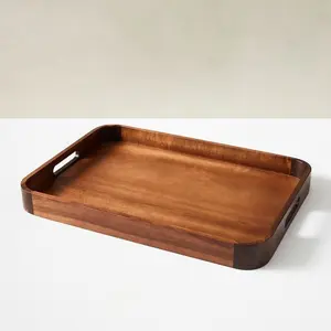 High-level Luxury tray for home bedroom home kitchenware New Design Handmade Wooden Serving Table Top Tray Wholesale Supplier