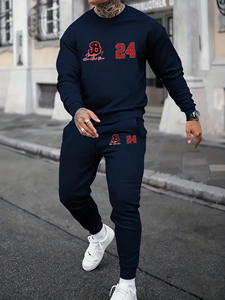 Conjunto de 2 Piezas de Sudadera con Capucha y Pantalones Deportivos de Forro Polar Cómodos para Hombre, Diseño de Jersey con el Número de Brooklyn Never Back Down, Estilo Informal para Otoño - Product Image 4