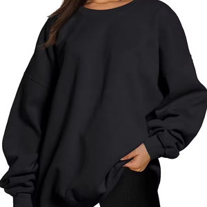 Sudadera Básica de Felpa para Mujer, 100% Algodón, Cuello Redondo, Manga Larga, Estilo Holgado y Relajado, Elegante, Ecológica, para Invierno - Product Image 5