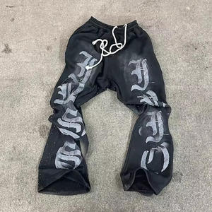 Nouveaux pantalons de survêtement en coton pour hommes pantalons de Streetwear décontractés respirant lavage à l'acide pantalon lavé à l'acide personnalisé plaine - Product Image 2