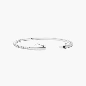Baguette Lane 14KT Gold 0.75CT Synthetic Lab-Grown <b>Diamond</b> Cuff Bracelet-Elegant and Luxurious Unisex <b>Jewelry</b> - Product Image 1