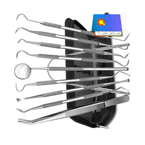 Ensemble de 10 outils de nettoyage de dents en acier inoxydable allemand de haute qualité Kit d'outils de diagnostic dentaire industriel bricolage personnalisable OEM - Product Image 2
