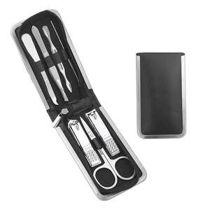 Portable 7 pièces manucure pédicure ensemble fermeture éclair sac en cuir PU coupe-ongles en acier inoxydable soins des pieds des nourrissons toilettage cadeau ANAAIF - Product Image 4