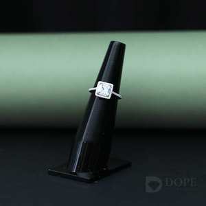 Bague de fiançailles Halo coupe coussin pour acier inoxydable avec Moissanite Design tendance pour cadeau d'anniversaire - Product Image 1