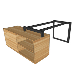 Escritorio Ejecutivo Industrial GDTGQ005 con Patas Triangulares de Hierro, Posición de Rodillas, 2 Patas en Contacto con el Suelo, 2 Soportes para Gabinetes, 80x160cm - Product Image 1