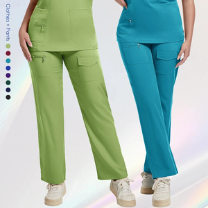 Conjuntos de uniformes médicos de enfermería con estilo para mujeres y hombres, nuevo diseño, tela de Jersey, ropa médica cómoda - Product Image 3