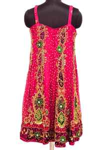 Awesome Boho Embellished Maxi Dress Hand <b>Beaded</b> Evening Gold Embroidered Kaftan Sequined Back with Beautiful Embroidery - Product Image 4