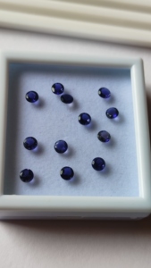 Gemas Sueltas Facetadas de Cuarzo Azul Natural de 2 mm de Calidad Superior, Corte Brillante Redondo, para la Fabricación de Joyas - Product Image 4