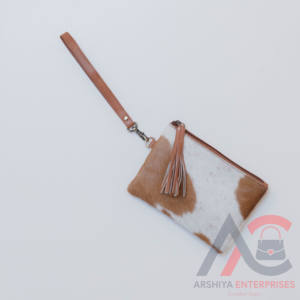 2024 Hair on Cowhide Genuine Leather Wristlet & Tassel Pouch Premium High Quality Handmade Leather Western <b>Ladies</b> Purse <b>Wallet</b> - Product Image 4