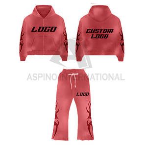 ชุดวอร์มสองชิ้นแบบปรับแต่งได้ชุดวอร์มกางเกงแบบมีฮู้ดแห้งเร็วชุดวิ่งแบบสองชิ้นลายพระอาทิตย์ซีดจาง - Product Image 4