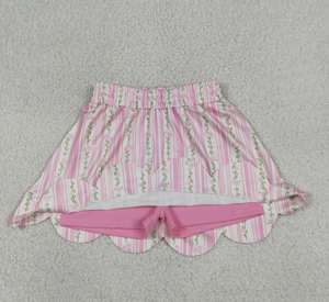 ชุดกระโปรงกางเกงขาสั้นลายดอกไม้สีสันสดใสสำหรับเด็กผู้หญิง - Product Image 3
