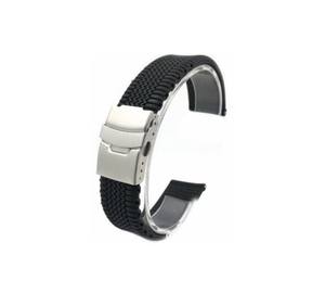 JD011 Bracelet de montre unisexe sport réglable en silicone 20mm Bracelet en acier inoxydable noir respirant doux étanche intelligent - Product Image 6