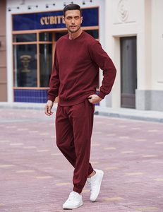 Chándal de 2 piezas para hombre, conjunto de Jersey de manga larga, traje deportivo informal para correr y Fitness - Product Image 4