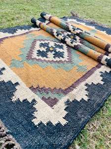 Latest Collection Vintage Wool Jute Kilim <b>Rugs</b> Embroidered Floral Design Floor Carpet for Home Hand Woven Jute Wool <b>Rug</b> - Product Image 4