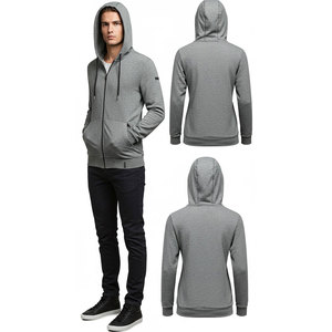 100% algodón French Terry hombres Plain Pullover Hoodie 330G negro y rojo ventas al por mayor Plain Solid sudadera para invierno - Product Image 2