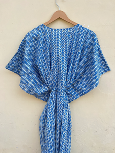 <b>Indian</b> Traditional <b>Kaftan</b> Handmade Floral Cotton Dress Modern Fit Maxi Length Casual for Spring Summer Autumn Winter Season - Product Image 2