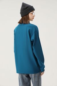 Camiseta de manga larga para hombre de 260g/m2, Camiseta de algodón liso de gran tamaño, Camiseta con estampado personalizado para hombre - Product Image 2