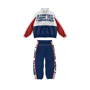 Chaqueta cortavientos para hombre con logotipo personalizado de alta calidad, conjunto de chándal de nailon de gran tamaño, característica a prueba de viento para adultos, conjunto cortavientos - Product Image 3