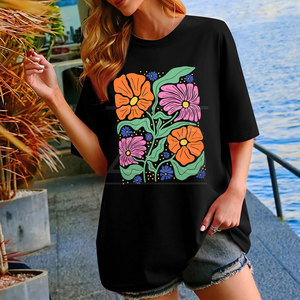Nuevo diseño 2025 cuello redondo Mujer camiseta gráfica de gran tamaño hecha en Pakistán camiseta gráfica de gran tamaño - Product Image 2