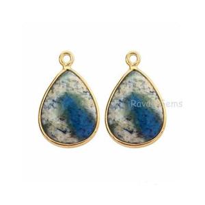 12x16mm K2 Jasper Piedra preciosa Natural Briolette Forma de pera 925 Bisel de plata esterlina Ajuste Collares Encantos Colgantes finos Encantos - Product Image 6