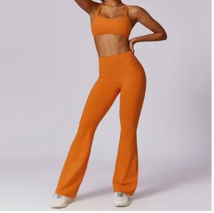 Vêtements de sport taille haute pour femmes respirant sans couture avant sans couture taille élastique Leggings de yoga-grande taille en Spandex/Nylon - Product Image 4