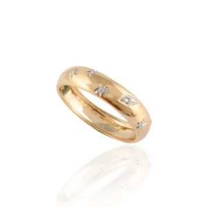 Anillo de boda de diamante en forma de mezcla genuino hecho a mano personalizado de fábrica, anillos de joyería fina de oro amarillo sólido de 18 quilates para mujeres y hombres - Product Image 5