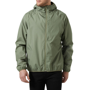 Nouveau design, veste de pluie décontractée de couleur verte pour le sport en plein air avec fermeture à glissière, coupe-vent mince et imperméable - Product Image 1