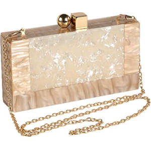 Bolso de mano de resina con cadena para mujer, Cartera de mano femenina de diseño novedoso, con diseño creativo rectangular - Product Image 1