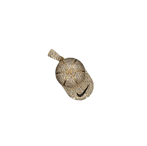 Iced Out Black Enamel <b>Hat</b> Pendant 14KT Gold VVS Lab Grown Diamonds 4-5CT Hip Hop Pendant Jewelry - Product Image 4